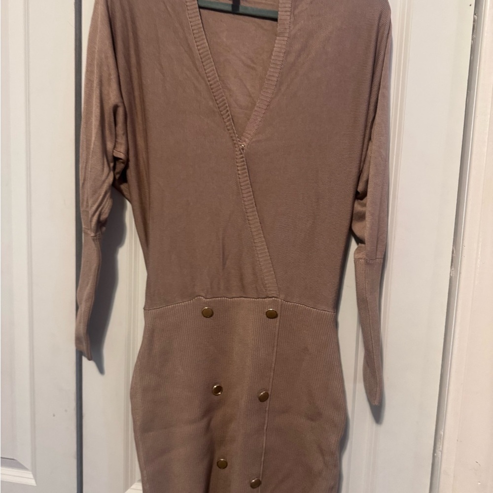Marciano For Guess Women’s Taupe Wrap-Style Button Dress